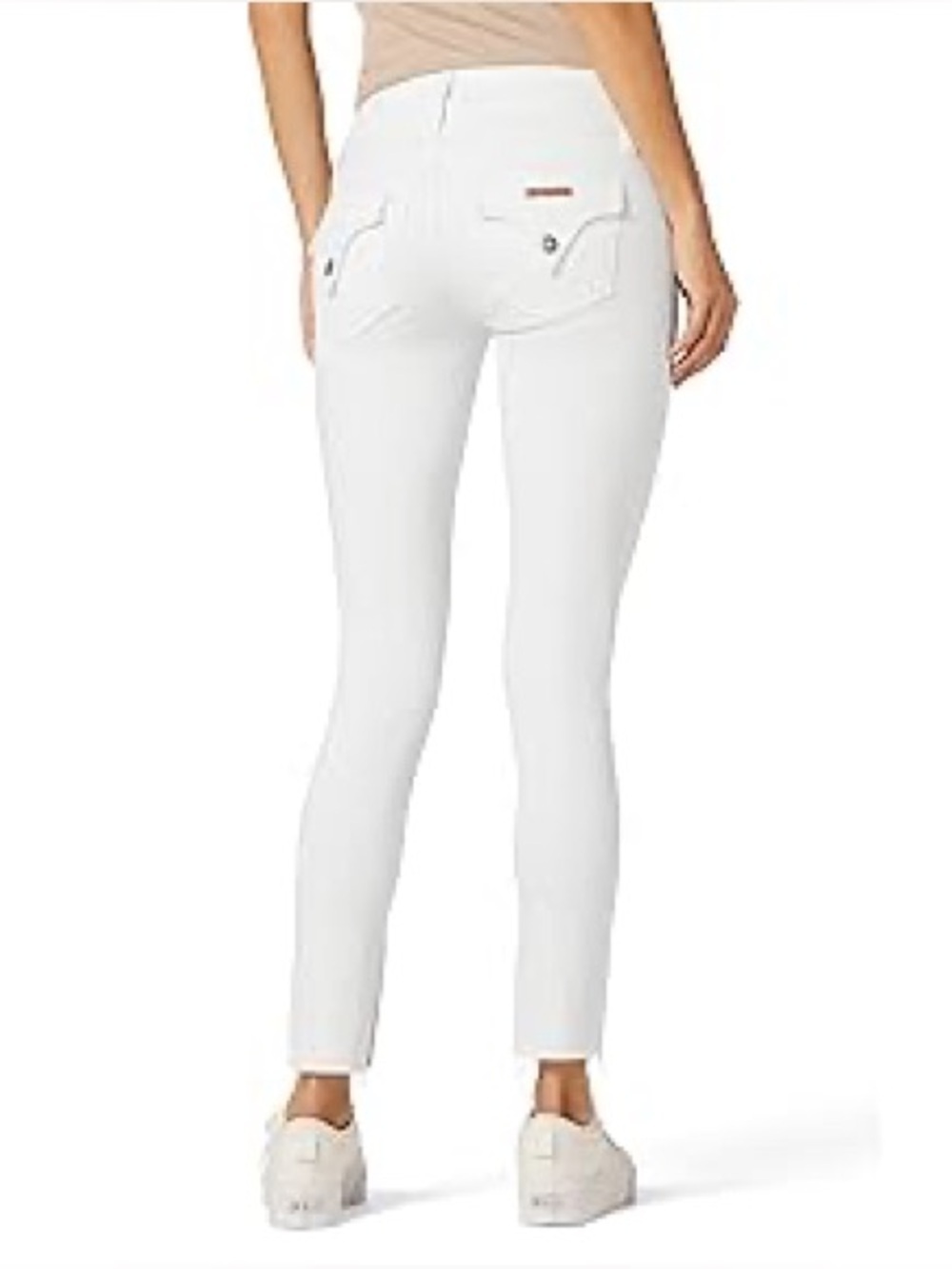 Hudson White Distressed Skinny Jeans Size 30 Mid Rise Stretch